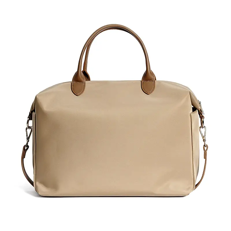 Nylon Waterproof Cloth With Leather Handbag Simple Large Capacity Shoulder Bag