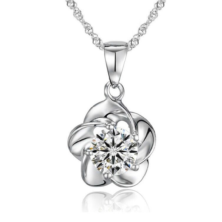 Women's 925 Sterling Silver Flower Pendant