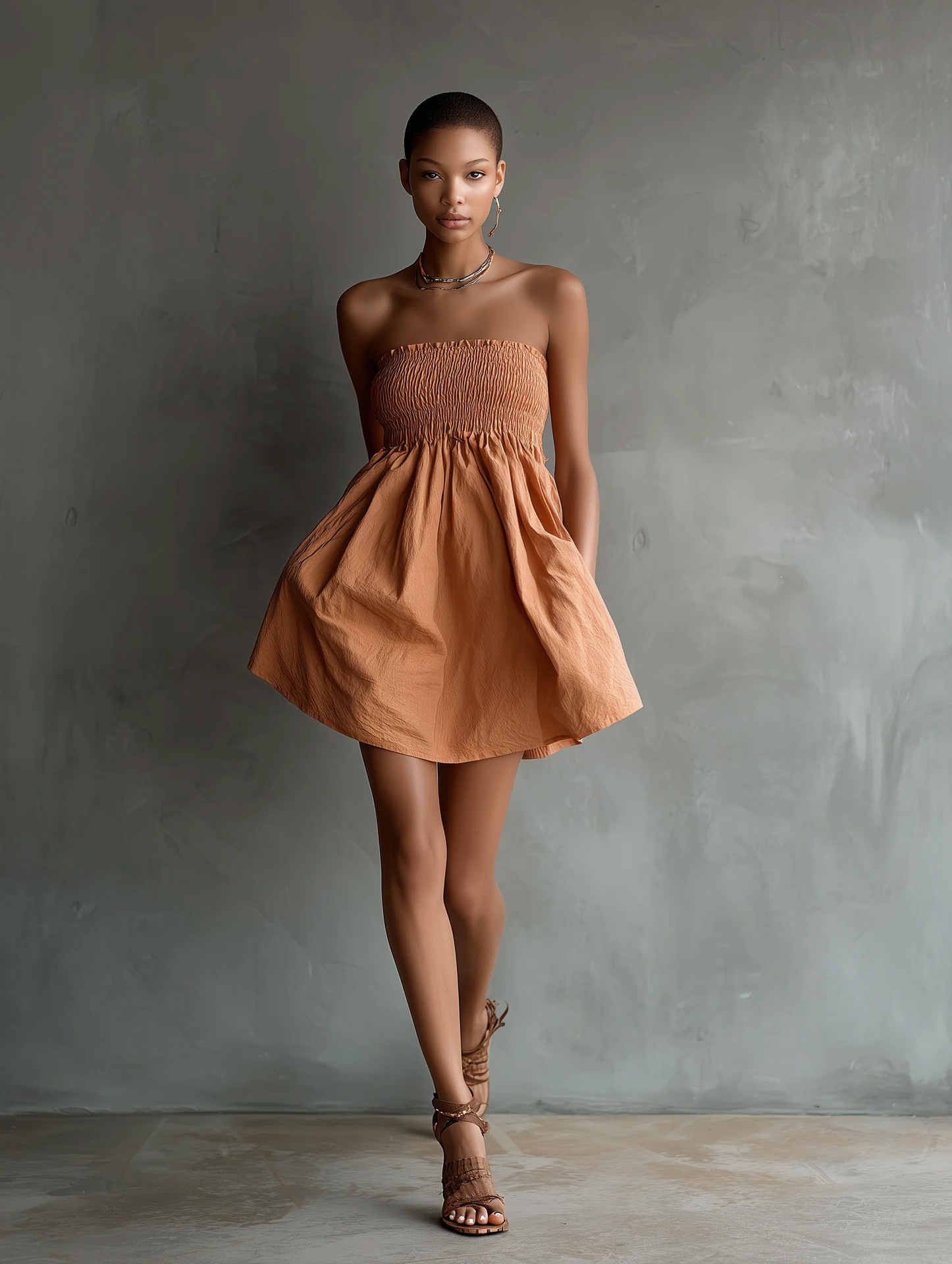 Women's Strapless Tube Mini Dress – Front View