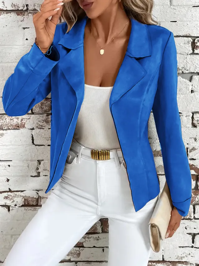Autumn And Winter Elegant Slim Slimming Women's Jacket Cardigan Jacket Blue - Shop at LoveMi