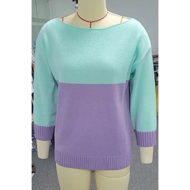 Women's Clothes Color Matching Long sleeved Sweater Multi - Shop at LoveMi