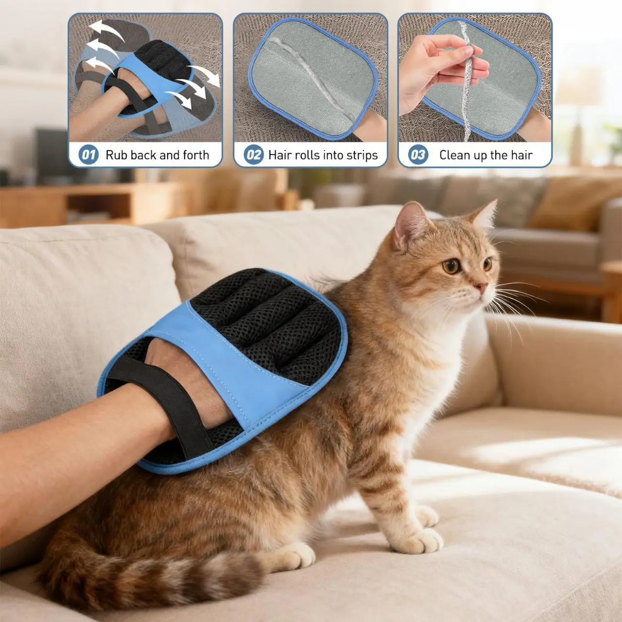 Pet Anti-static Deshedding Glove Cat Hair Remover