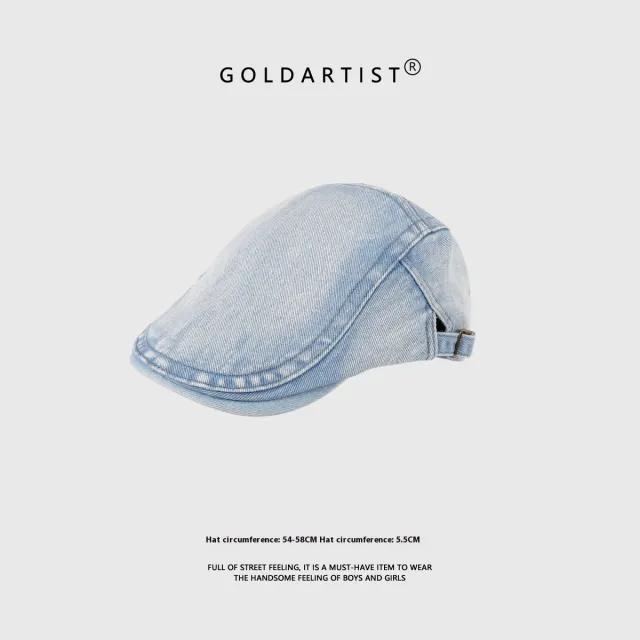 Blue Denim Beret Women's All match Retro Adjustable Advance Hats - Shop at LoveMi