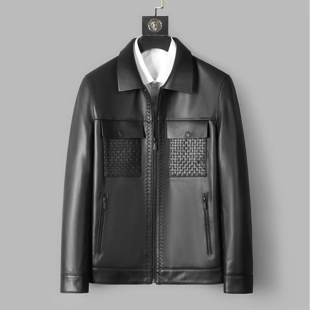 Genuine Leather Short Lapels Sheepskin Business Trends