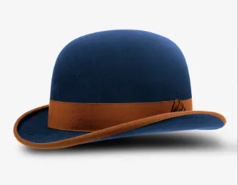 Elegant Bow Curling Woolen British Vintage Top Bucket Hat Blue Diamond Red Envelope Edge - Shop at LoveMi