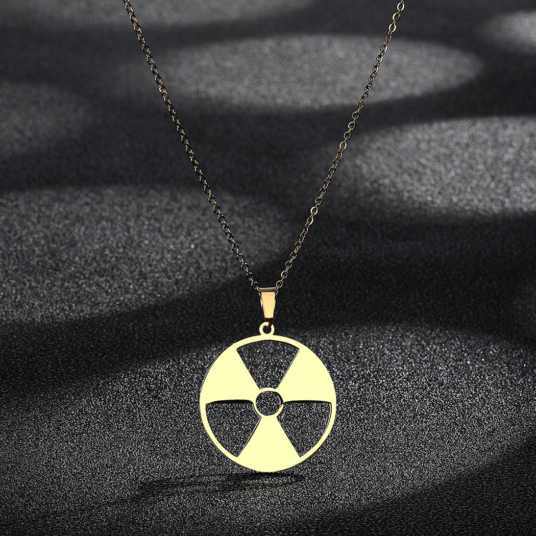 Electroplated Stainless Steel Geometric Shape Pendant Necklace