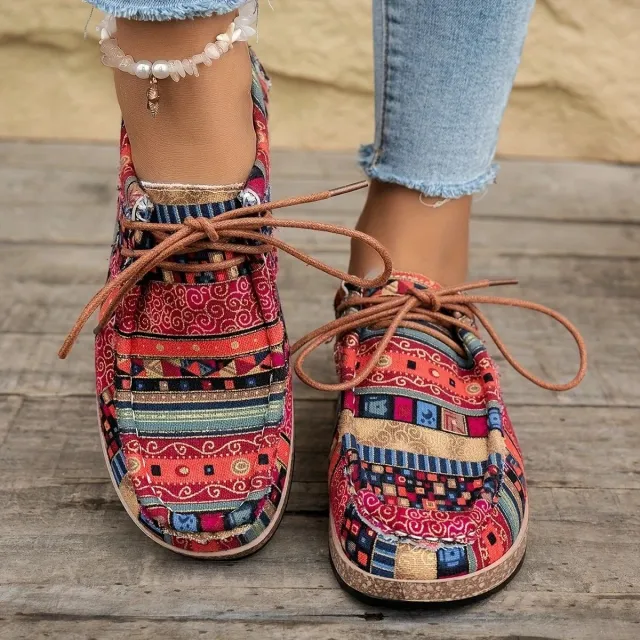 Thick soled Large size Colorful Casual Ethnic Retro Sneakers Colorful - Shop at LoveMi