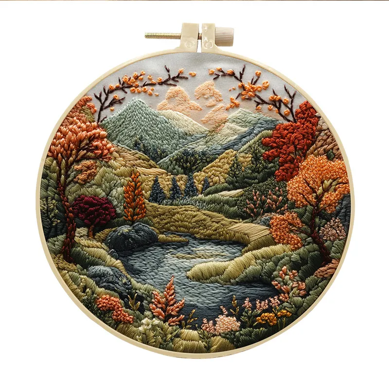 Embroidery Diy Handmade Cloth Art Material Kit Kit - Tao Li Zhenghui