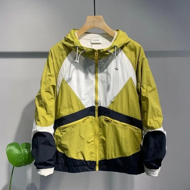 Men's Stitching Color Matching Thin Jacket