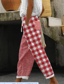 Women's Cotton And Linen Printing Paste Bags Casual Pants 4 Style - Shop at LoveMi
