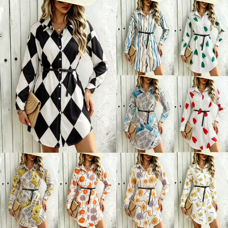 Fashionable Printed Mid-length Top Shirt