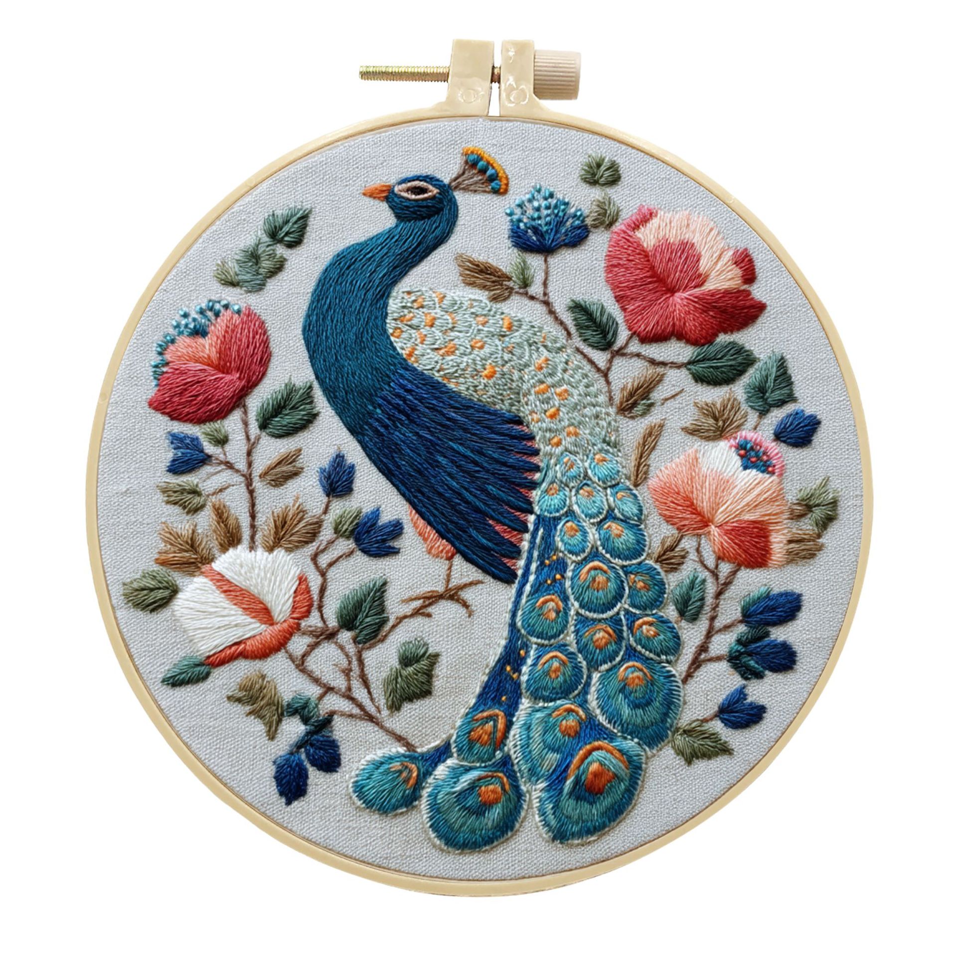 Peacock Embroidery Kit