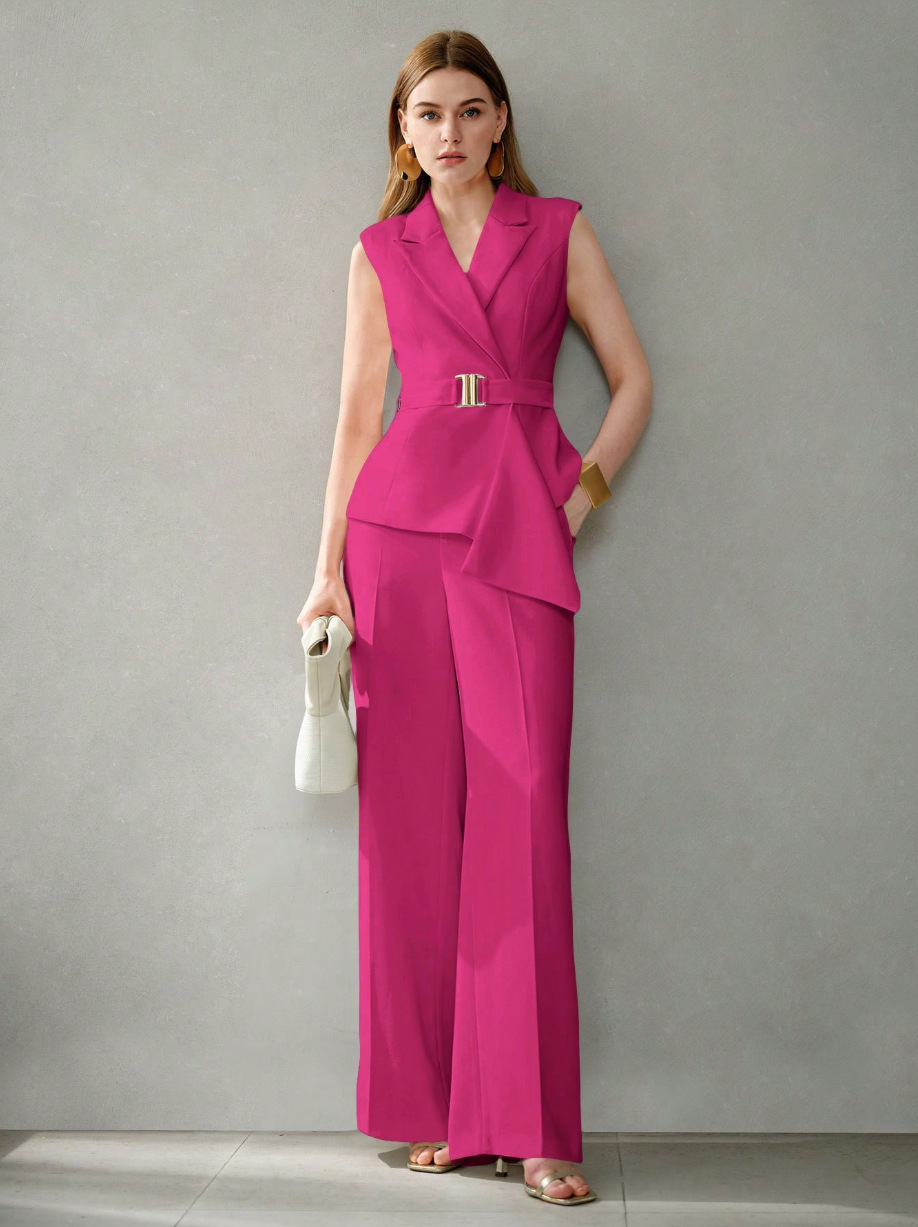 Womens Elegant And Fashionable Two-piece Set Of Top And Pants 8