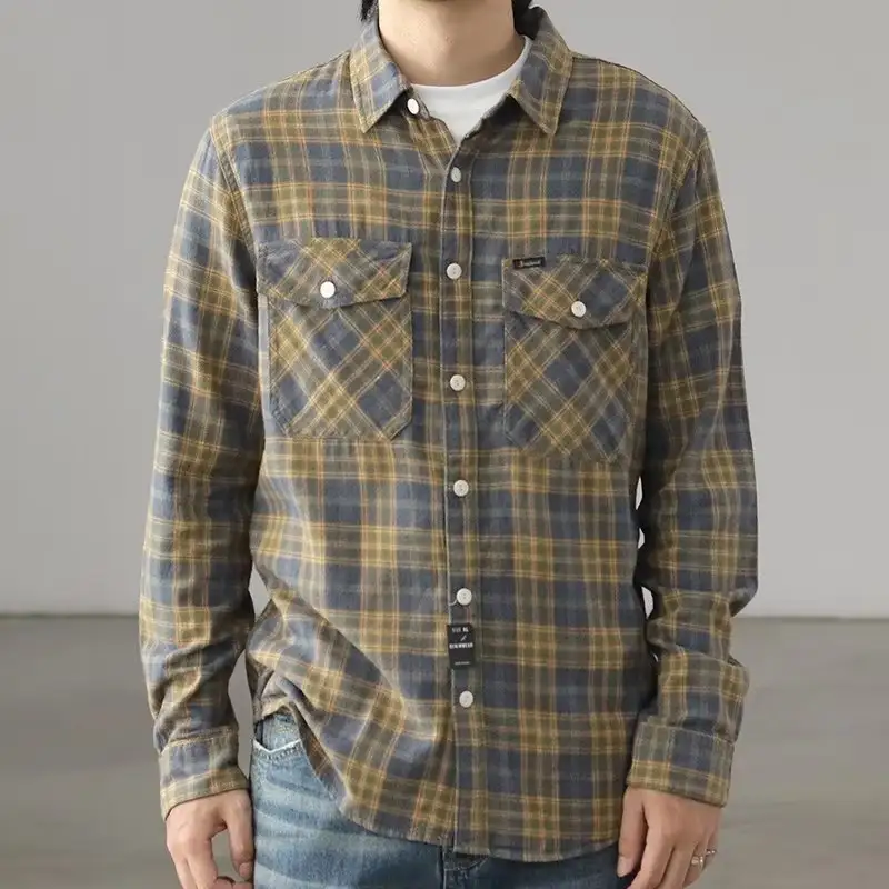Men's Loose Casual Plaid Shirt