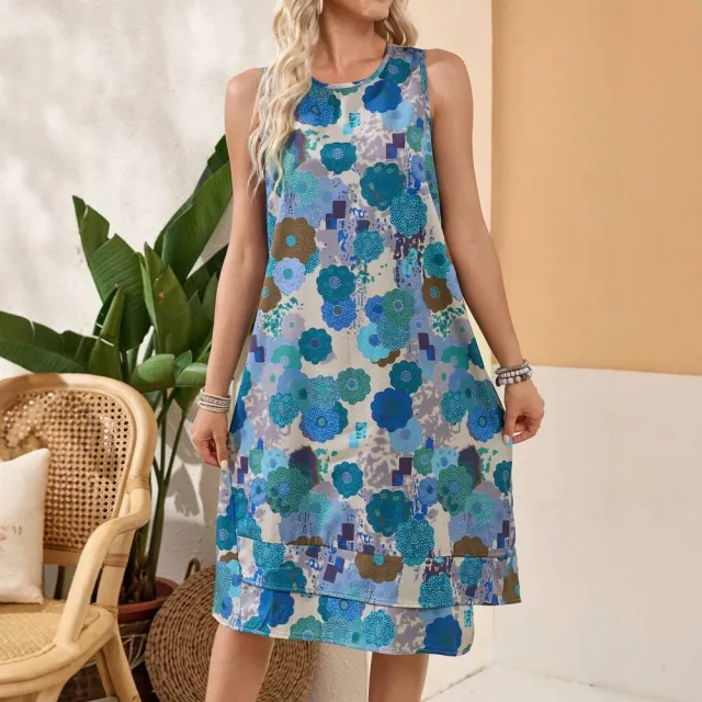Women's Casual Crew neck Figure flattering Short sleeve Dress Natural Color - Shop at LoveMi