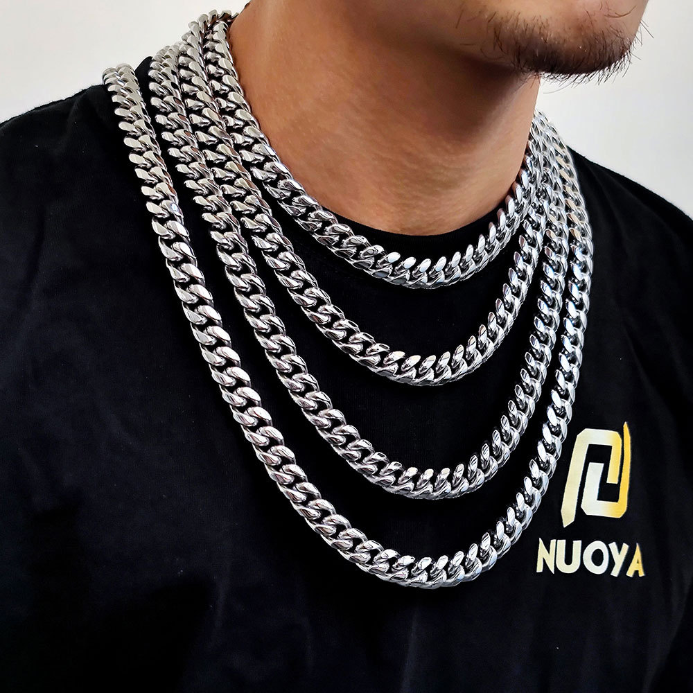Spring Fastener Round Grinding Encrypted Titanium Steel Necklace