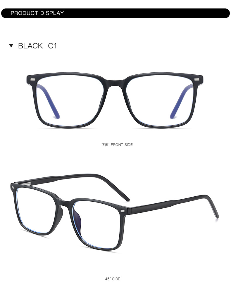 Title 11, TR90 Spring Leg Square Blue Light Blocking Glasses