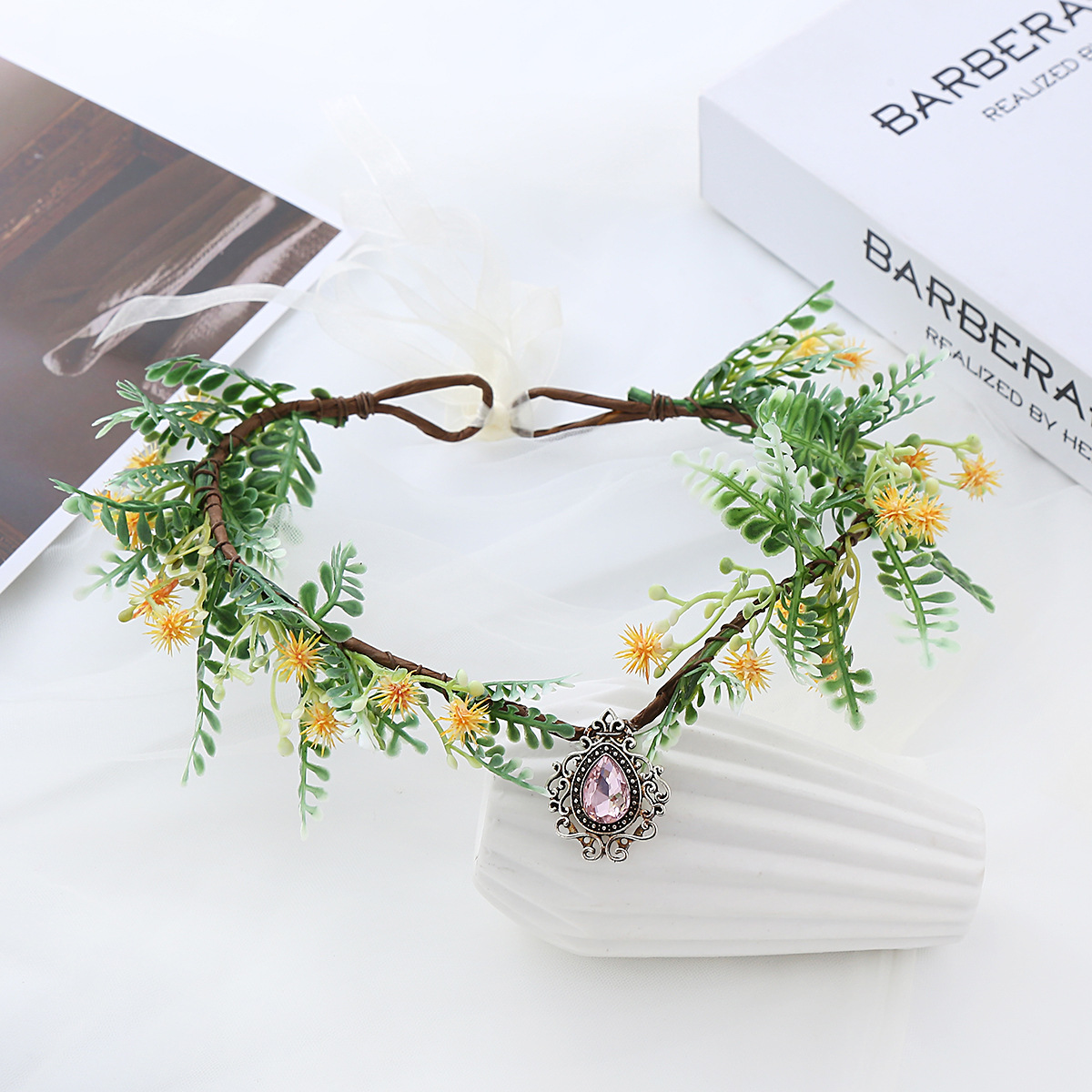 Title 2, Handmade Mori Style Flower Crown Headband Weddi...