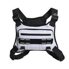 Adjustable Running Breathable Phone Chest Bag - White - View 1