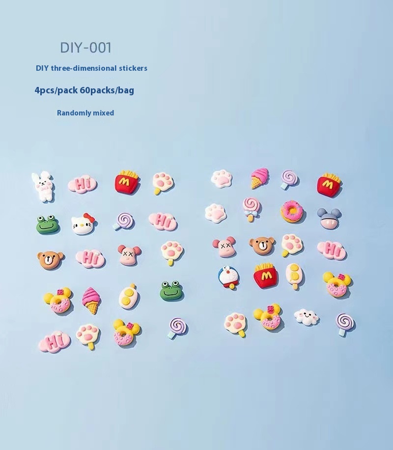 Special Three-dimensional Stickers For Water Cup Ins Resin Accessories Cute Cup Brush Exclusive Link