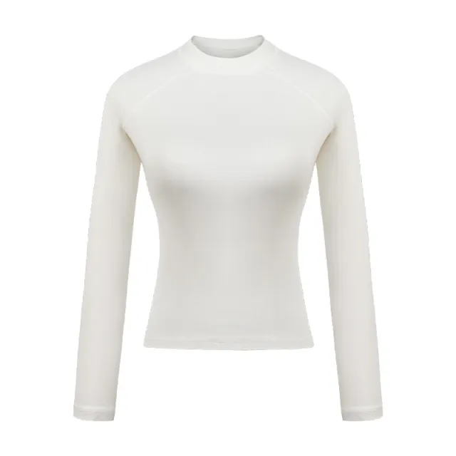 Top Long Sleeve Round Neck Raglan Sleeves T shirt For Women White - Shop at LoveMi