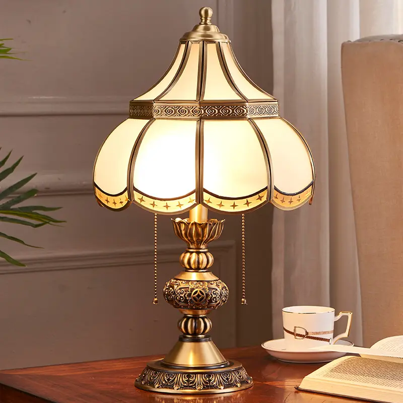 Vintage Brass Luxury Bedroom Bedside Lamp