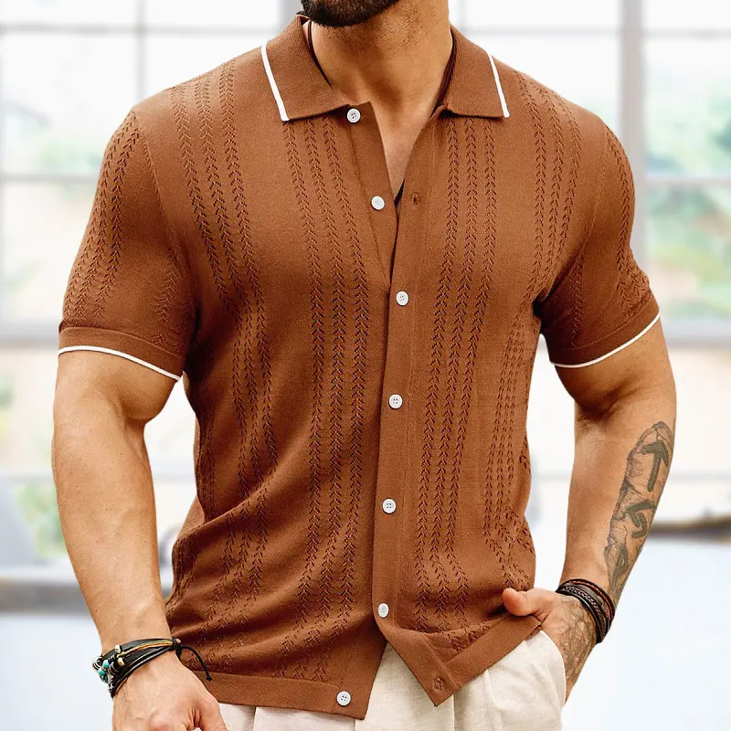 Short-sleeved Polo Shirt Summer Button Lapel Top Fashion Business