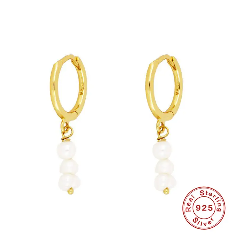 S925 Silver Pearl Ear Ring Women's Exquisite