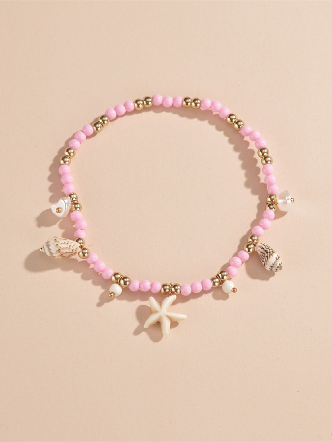 Fashion Ocean Style Starfish Conch Turquoise Woven Anklet 2