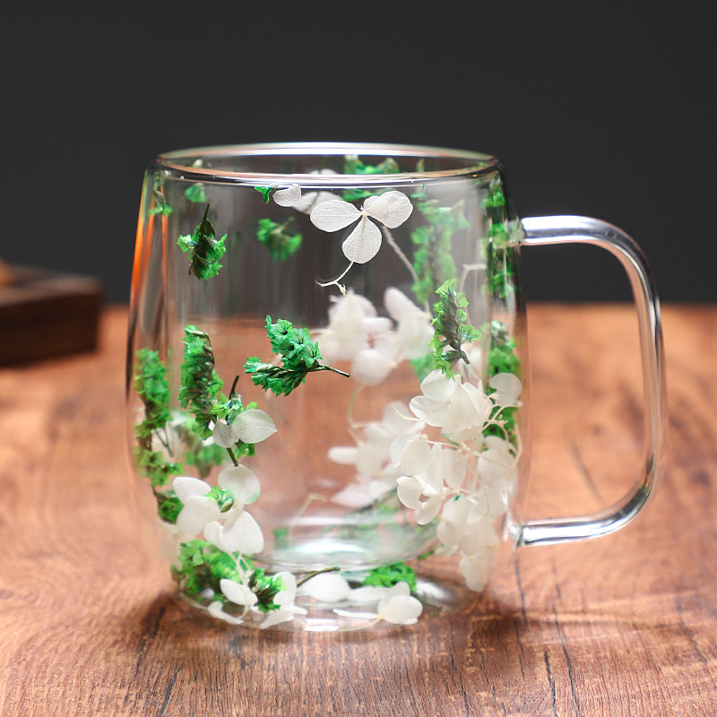 390ml White Green Mug