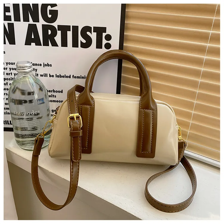 Fashion Retro Minority Single Shoulder Handbag - Khaki