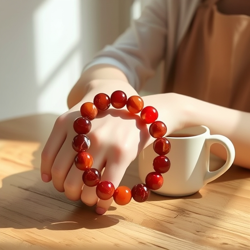 Ice-clear Red Agate Mens And Womens Buddhist Prayer Beads