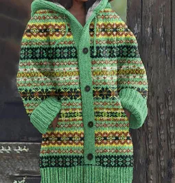 Retro Coat Lazy Hooded Knitted Qs52 4 3Xl - Shop at LoveMi