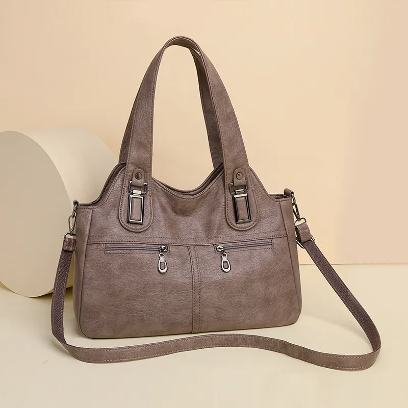 Fashion Backpack European And American Retro Women's Backpack - Khaki