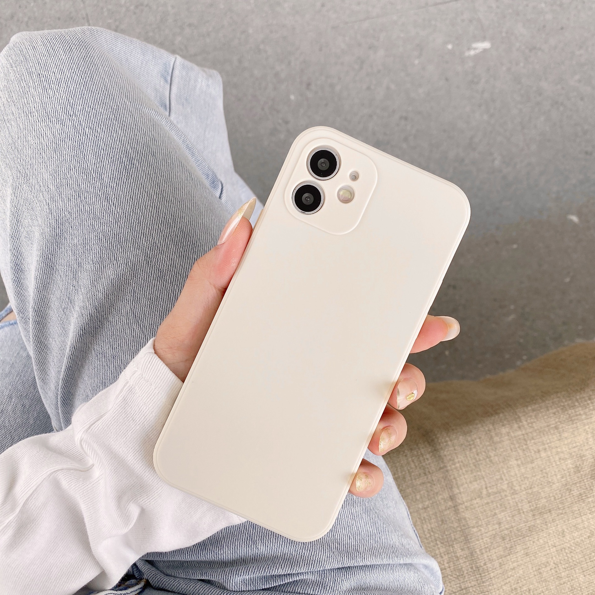 Straight Edge Liquid Silicone Protective Sleeve Phone Case