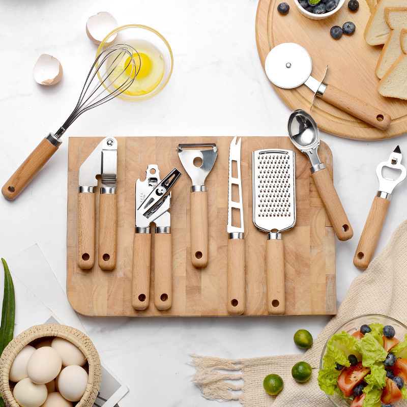 Wooden Handle Kitchen Spoon Plane Tableware Suit