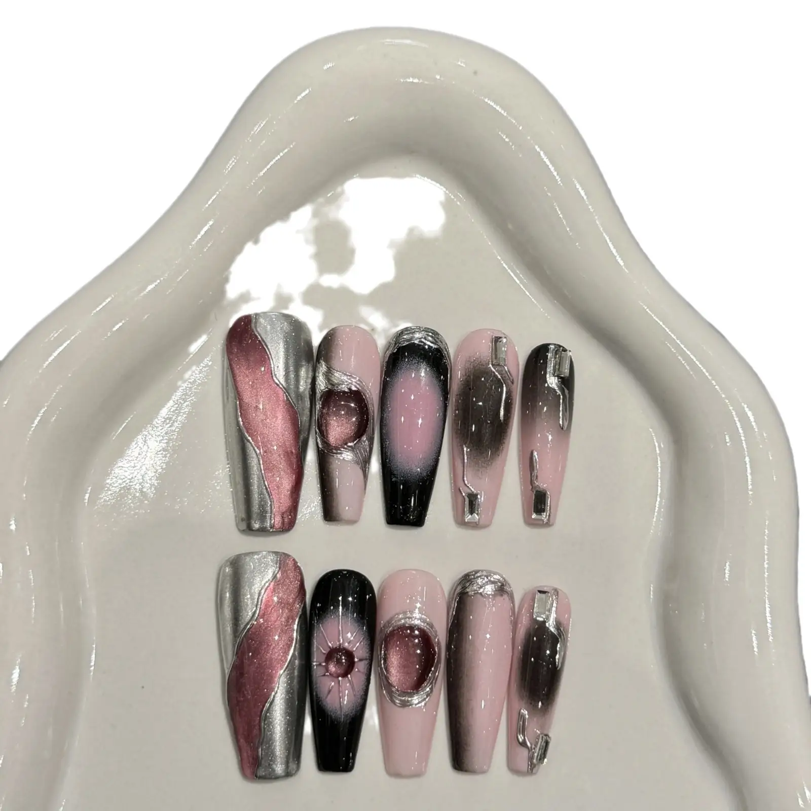 Y2g Black Cool Hot Girl Stickers Wear Nail Tip