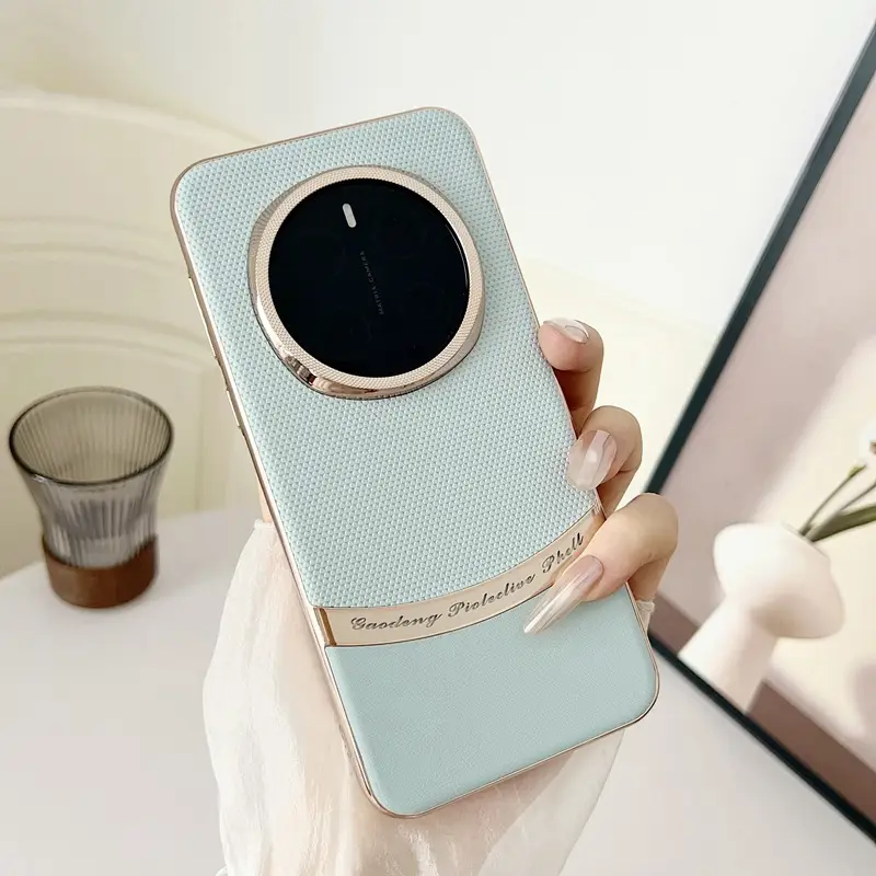 Personalized Electroplated Cross Pattern Leather Pattern Anti Drop Phone Case