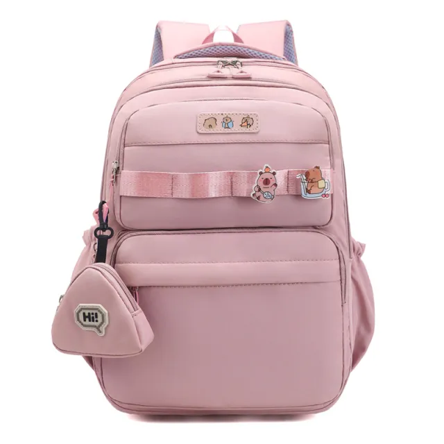 Large Capacity Leisure Simple Schoolbag Female Primary School Junior High School Pink - Shop at LoveMi