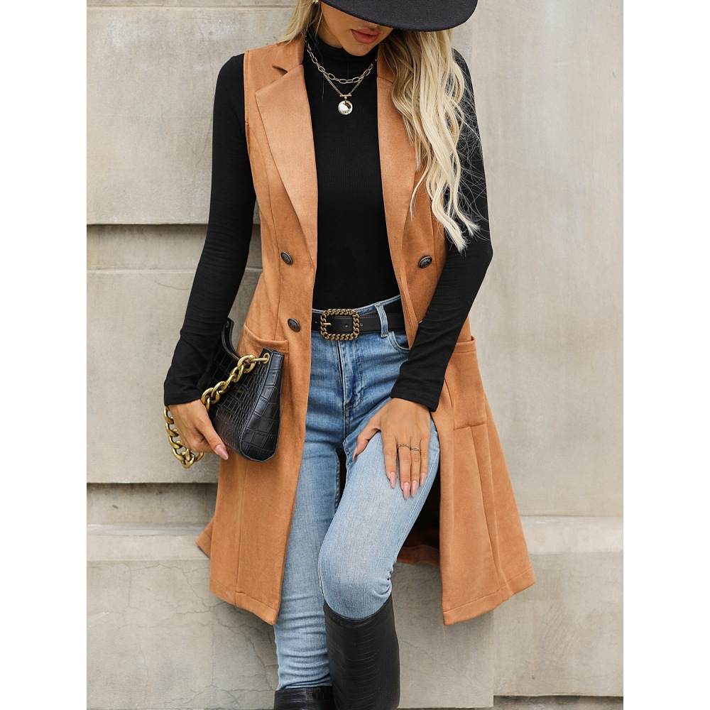 Fashionable Suede Slim-fit Retro Elegant Vest For Women