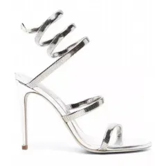 Fashion Tie Winding Women's Sandals - Silver - View 1