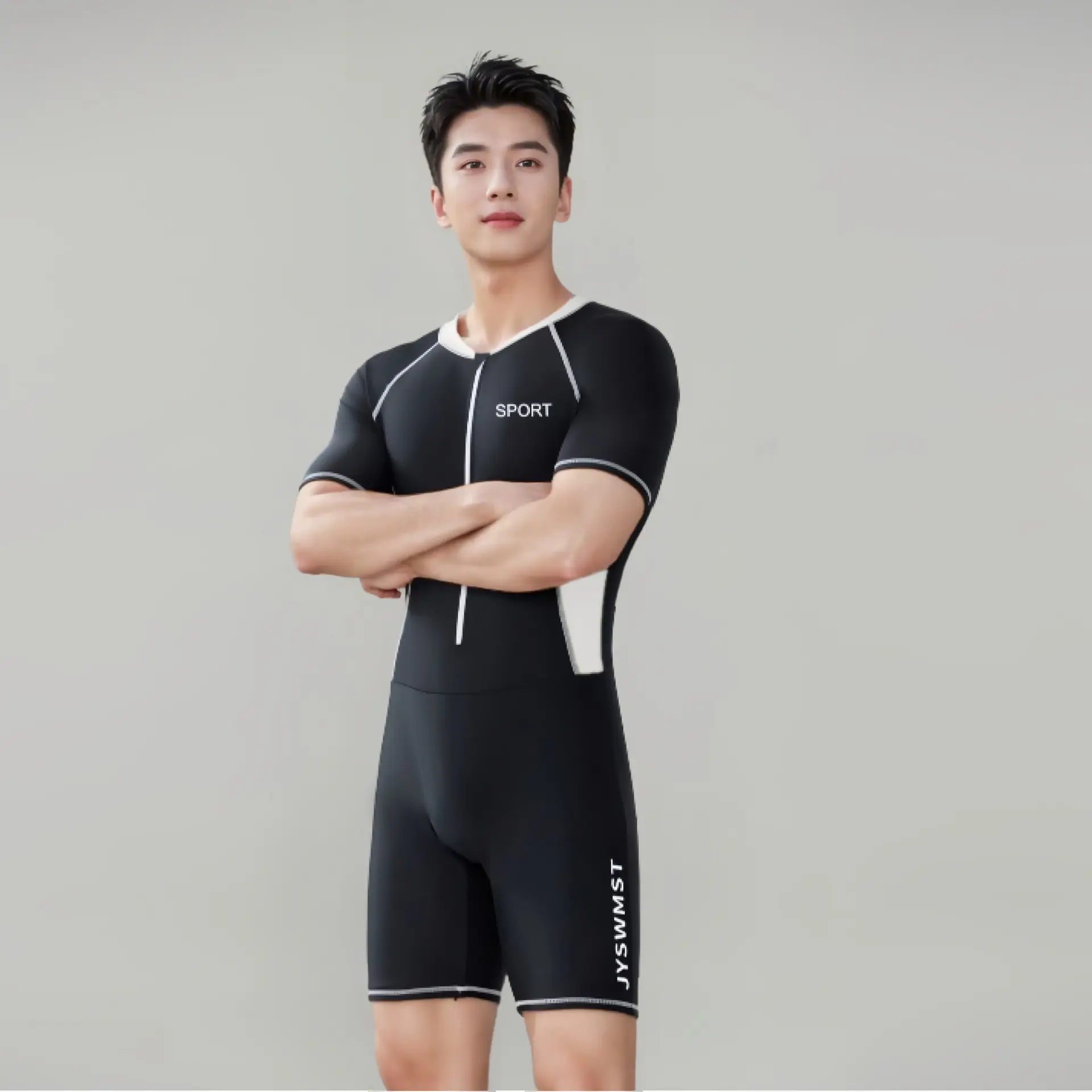 Mens One-Piece Sun-Protective Swimsuit
