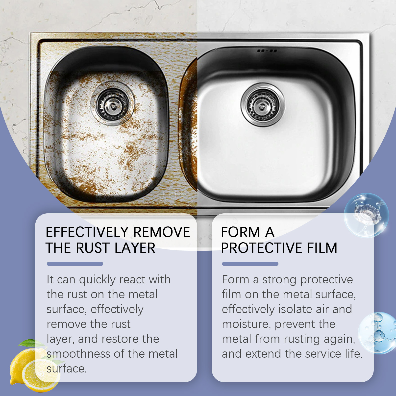 Stainless Steel Rust Remover Sink And Kitchenware Cleaner