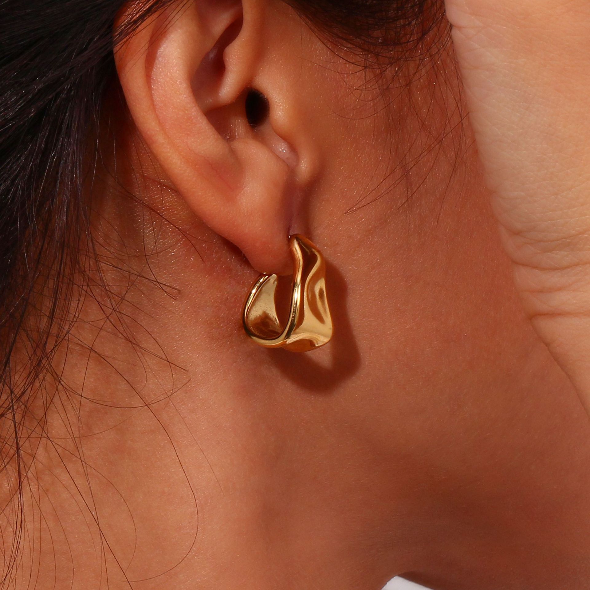 Minimalism earrings ornament stainless steel tin foil