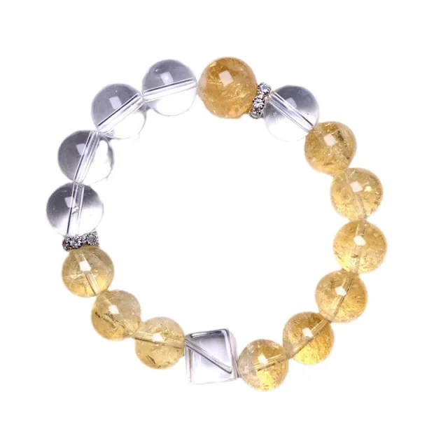 DIY Special interest Design Citrine High grade Cube Sugar White Crystal Bracelet A016 - Shop at LoveMi