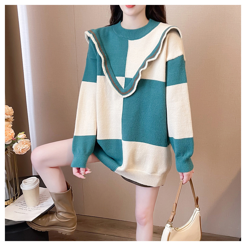 Title 8, Age-reducing Color Matching Design Round Neck S...