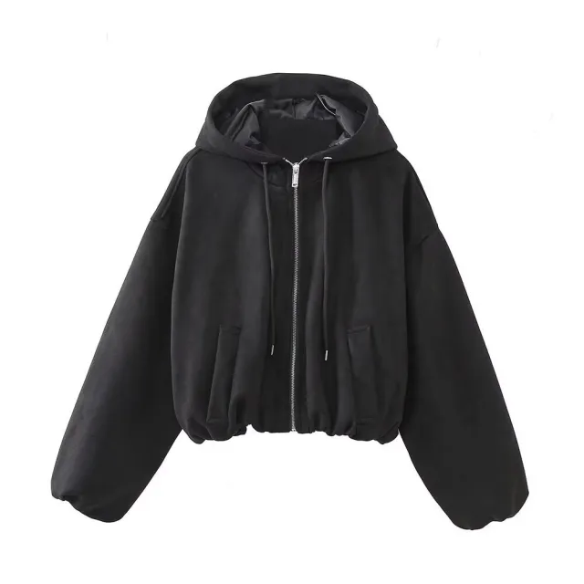 New Women's Fashion Hooded Jacket Coat Black - Shop at LoveMi