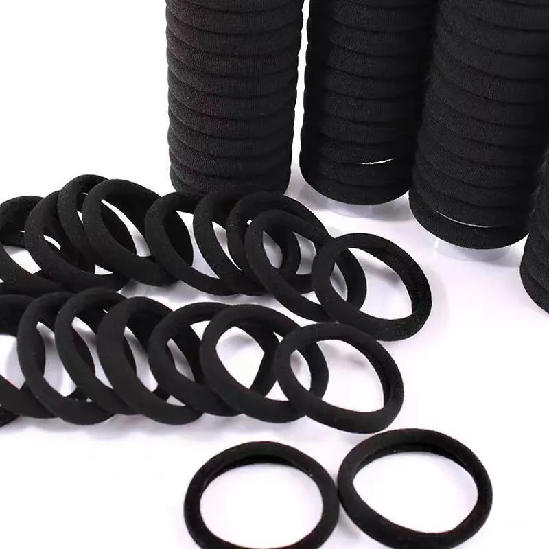 Seamless High Elastic Durable Hair Rope - Black 100 Pieces
