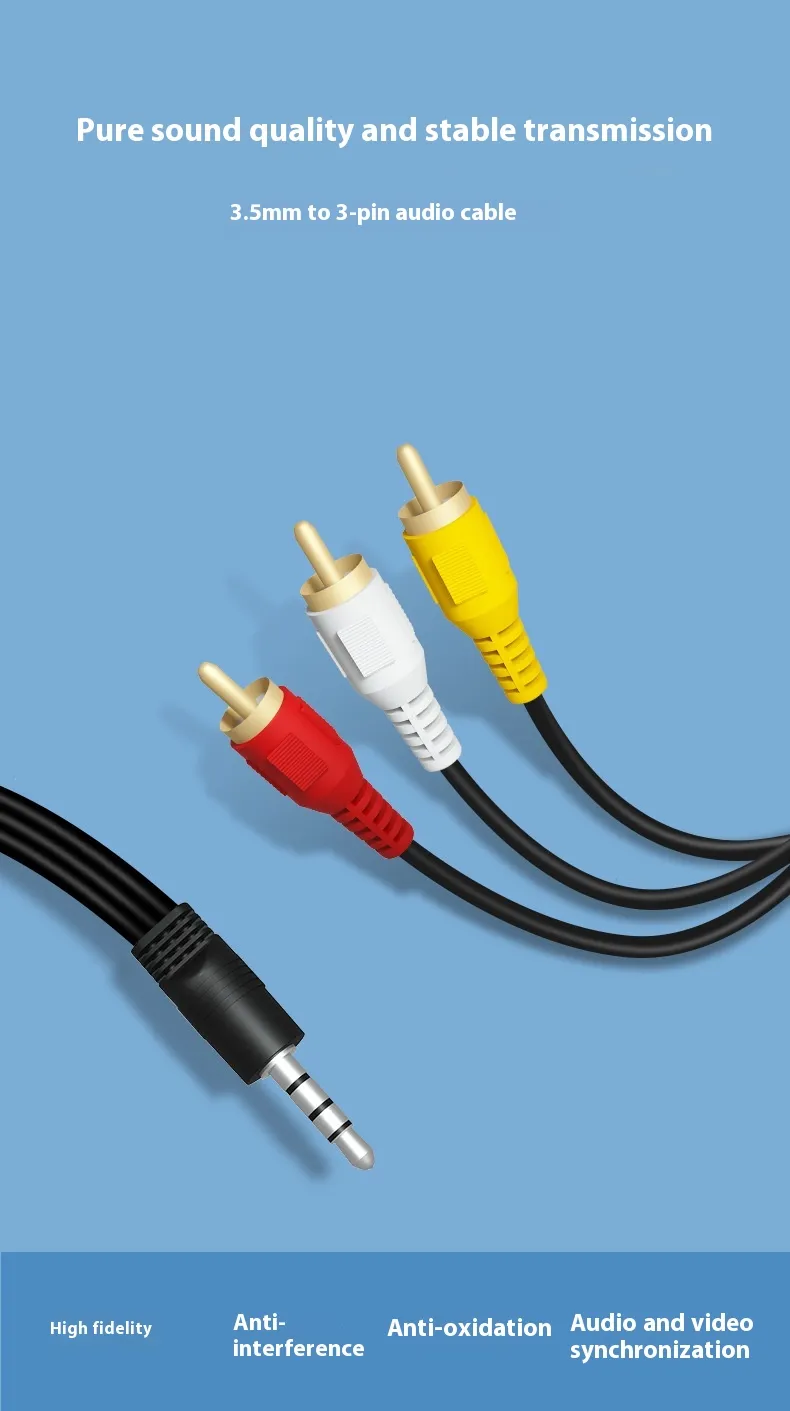 TV Set-top Box Cable Speakers One Minute Three Audio Cable Lotus Head Video Cable