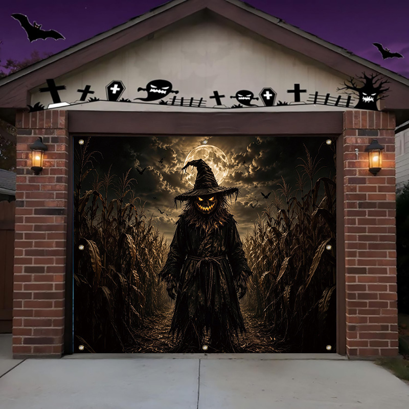 Skull Pumpkin Lantern Decorative Banner